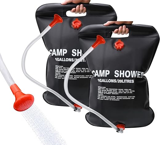What materials are solar shower bags typically made of?